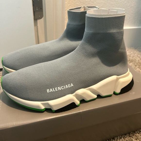 Balenciaga Light Gray Speed Sneakers - Picture 1 of 6
